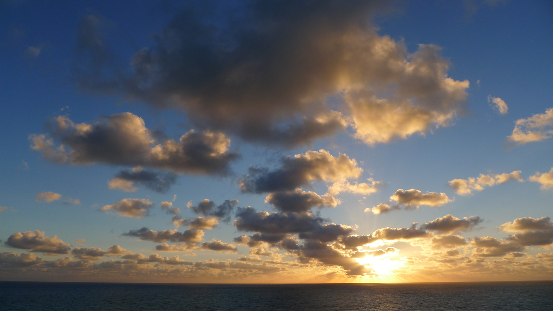 The sky above the Atlantic Ocean near Miami. What happened up there?