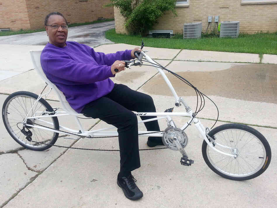 Marilyn Cowser says she sees herself riding her recumbent bike "well into my 70s." Marilyn Cowser says she sees herself riding her recumbent bike "well into my 70s."