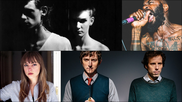 Clockwise from upper left: Angel Olsen, Ages And Ages, Death Grips, GEMS. (Courtesy of the artists)