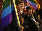Nathaniel Iovinelli (left) and Ted Daisher join other supporters of same-sex marriage at a rally in Chicago to celebrate the Illinois General Assembly's passing of the gay marriage bill on Nov. 7. Nathaniel Iovinelli (left) and Ted Daisher join other supporters of same-sex marriage at a rally in Chicago to celebrate the Illinois General Assembly's passing of the gay marriage bill on Nov. 7.