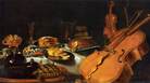 Food and music mingle in Pieter Claesz's Still Life with Musical Instruments (1623). Food and music mingle in Pieter Claesz's Still Life with Musical Instruments (1623).