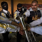 Edgar Quintero of the band Los Bukanas de Culiacan likens what he does in the narcocorrido genre to gangster rap. Edgar Quintero of the band Los Bukanas de Culiacan likens what he does in the narcocorrido genre to gangster rap.