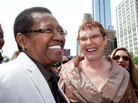 Vernita Gray (left) and her partner Patricia Ewert had a civil union in Chicago's Millennium Park in June 2011. A judge ruled Monday that they should be allowed to legally marry now because of Gray's health. Vernita Gray (left) and her partner Patricia Ewert had a civil union in Chicago's Millennium Park in June 2011. A judge ruled Monday that they should be allowed to legally marry now because of Gray's health.