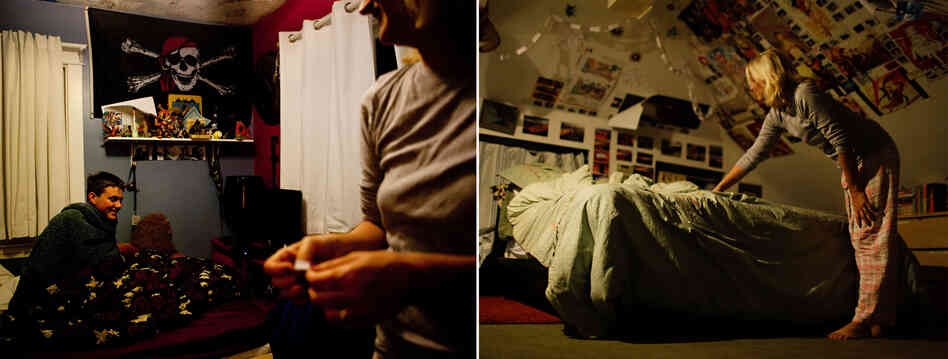Starting at 6:05 a.m., Cristina Sevin wakes up 15-year-old Isaac (left) and 16-year-old Lily for high school. Starting at 6:05 a.m., Cristina Sevin wakes up 15-year-old Isaac (left) and 16-year-old Lily for high school.