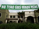 Huy Fong Foods posted banners defending their Sriracha chili sauce at their Irwindale, Calif., factory. Huy Fong Foods posted banners defending their Sriracha chili sauce at their Irwindale, Calif., factory.