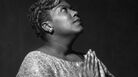 The gospel/folk singer Sister Rosetta Tharpe was accompanied by a jazz orchestra on her debut recording. The gospel/folk singer Sister Rosetta Tharpe was accompanied by a jazz orchestra on her debut recording.