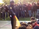 A police officer uses pepper spray on seated Occupy demonstrators at the University of California, Davis, on Nov. 18, 2011. A police officer uses pepper spray on seated Occupy demonstrators at the University of California, Davis, on Nov. 18, 2011.