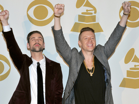 Ryan Lewis, left, and Macklemore pose backstage at the Grammy Nominations Concert Live! on Friday, Dec. 6, 2013, at the Nokia Theatre L.A. Live in Los Angeles. Ryan Lewis, left, and Macklemore pose backstage at the Grammy Nominations Concert Live! on Friday, Dec. 6, 2013, at the Nokia Theatre L.A. Live in Los Angeles.