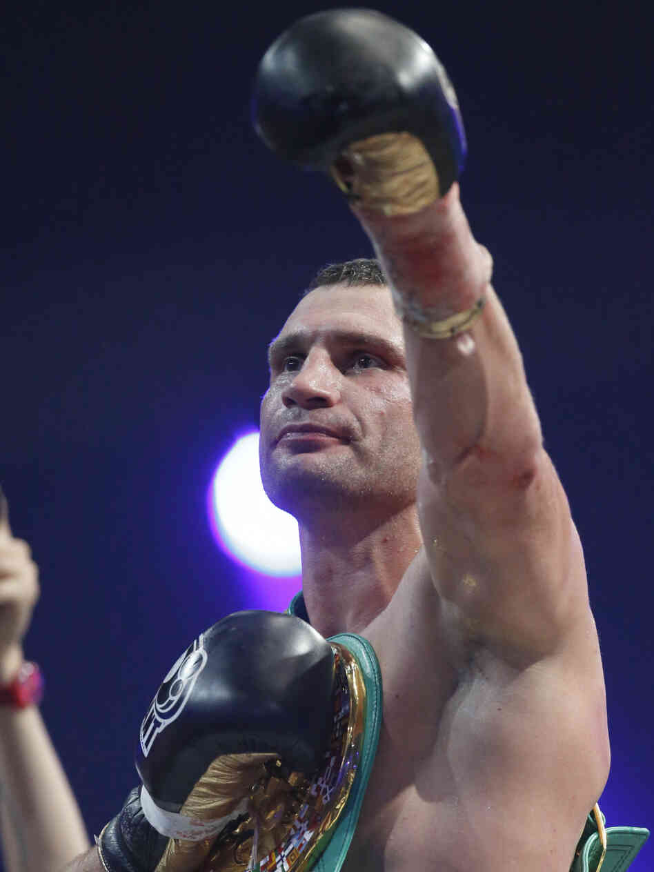 Klitschko celebrates his win over Manuel Charr of Germany during their WBC bout for the heavyweight title in Moscow on Sept. 9, 2012. Klitschko celebrates his win over Manuel Charr of Germany during their WBC bout for the heavyweight title in Moscow on Sept. 9, 2012.