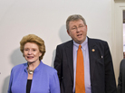 Senate Agriculture Committee Chairwoman Sen. Debbie Stabenow, D-Mich., and House Agriculture Committee Chairman Rep. Frank Lucas, R-Okla., during a Dec. 4 break in negotiations on the farm bill. On Tuesday, Stabenow said the bill likely won't pass Congress until January. Senate Agriculture Committee Chairwoman Sen. Debbie Stabenow, D-Mich., and House Agriculture Committee Chairman Rep. Frank Lucas, R-Okla., during a Dec. 4 break in negotiations on the farm bill. On Tuesday, Stabenow said the bill likely won't pass Congress until January.