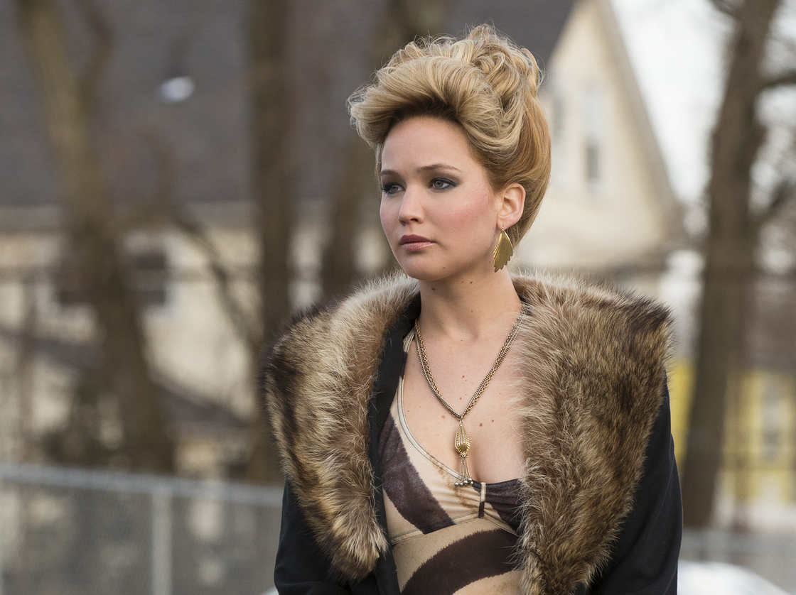 Jennifer Lawrence plays the wife of Bale's character, a woman who's not especially pleased about how complicated their lives have become.