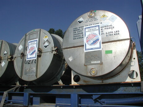 Inside these cylinders lies uranium that was once part of a Soviet nuclear weapon. Today it's being used in the US as fuel for commercial nuclear reactors. Inside these cylinders lies uranium that was once part of a Soviet nuclear weapon. Today it's being used in the US as fuel for commercial nuclear reactors.