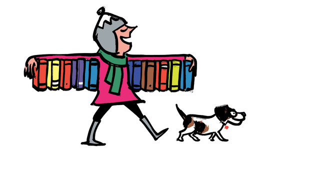 Illustration of woman and books. (Nishant Choksi)
