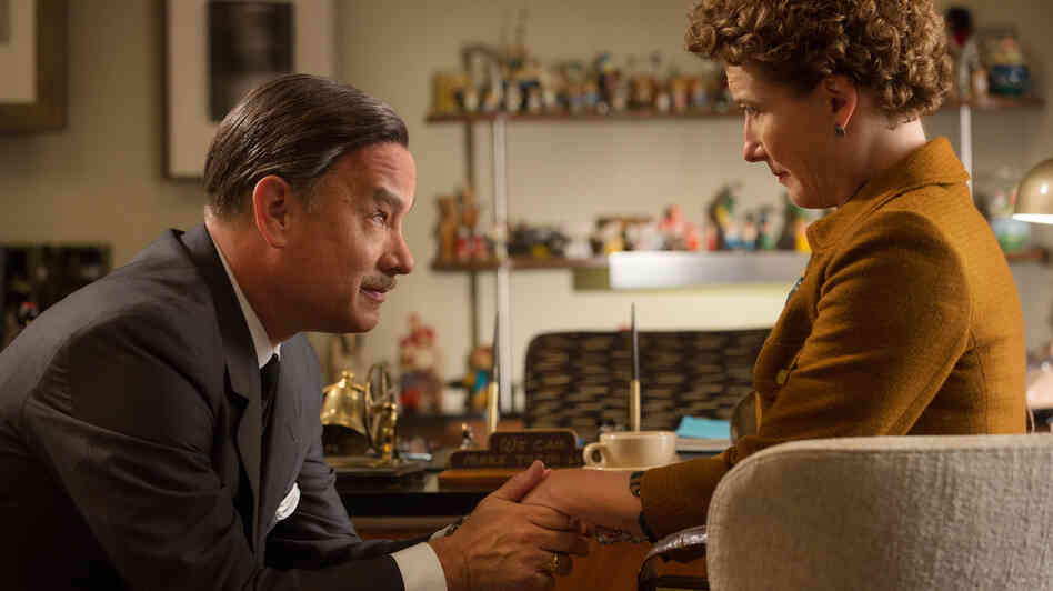 Chronicling the behind-the-scenes drama of the Mary Poppins film, Saving Mr. Banks stars Tom Hanks and Emma Thompson as Walt Disney and author P.L. Travers. Chronicling the behind-the-scenes drama of the Mary Poppins film, Saving Mr. Banks stars Tom Hanks and Emma Thompson as Walt Disney and author P.L. Travers.