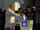 Nelson Mandela casts his vote during South Africa's first all-race elections in 1994. Mandela's example led to more democracy across Africa, although overall political freedom has declined on the continent in the last five years. Nelson Mandela casts his vote during South Africa's first all-race elections in 1994. Mandela's example led to more democracy across Africa, although overall political freedom has declined on the continent in the last five years.