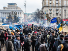 Anti-government protesters gather on Independence Square on Friday in Kiev, Ukraine. Anti-government protesters gather on Independence Square on Friday in Kiev, Ukraine.