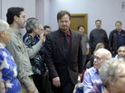 The Rev. Frank Schaefer, a United Methodist clergyman convicted of breaking church law for officiating at his son's same-sex wedding, enters a news conference at the Arch Street United Methodist Church in Philadelphia on Monday. The Rev. Frank Schaefer, a United Methodist clergyman convicted of breaking church law for officiating at his son's same-sex wedding, enters a news conference at the Arch Street United Methodist Church in Philadelphia on Monday.