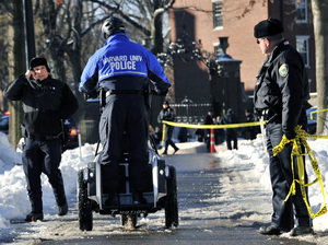 University police, FBI agents and Cambridge, Mass., officers all responded on Monday when Harvard received messages claiming that bombs had been planted in four buildings. None were found and a student has been charged in the hoax. he allegedly wanted to avoid taking a test. University police, FBI agents and Cambridge, Mass., officers all responded on Monday when Harvard received messages claiming that bombs had been planted in four buildings. None were found and a student has been charged in the hoax. he allegedly wanted to avoid taking a test.