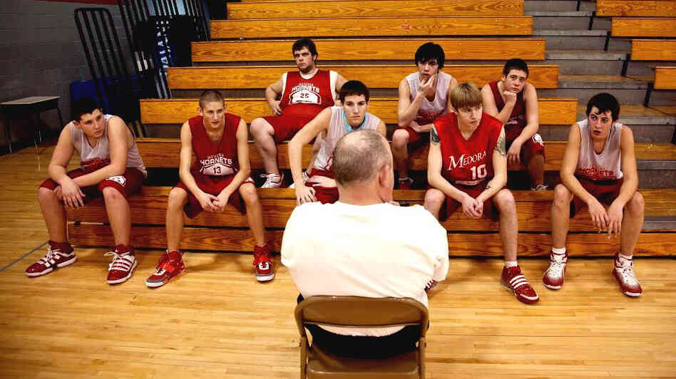 The Medora Hornets, here with assistant coach Rudie Crain, are the centerpiece of the documentary Medora, from directors Davy Rothbart and Andrew Cohn. The Medora Hornets, here with assistant coach Rudie Crain, are the centerpiece of the documentary Medora, from directors Davy Rothbart and Andrew Cohn.