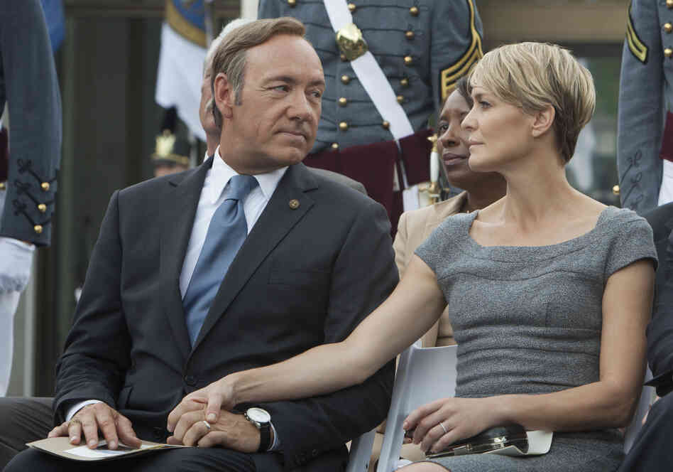 Kevin Spacey (left) and Robin Wright star in House of Cards, directed by David Fincher. The Netflix series, which follows a Machiavellian politician, is an adaptation of a BBC series of the same name. Hear an interview with Spacey and Fincher. Kevin Spacey (left) and Robin Wright star in House of Cards, directed by David Fincher. The Netflix series, which follows a Machiavellian politician, is an adaptation of a BBC series of the same name. Hear an interview with Spacey and Fincher.