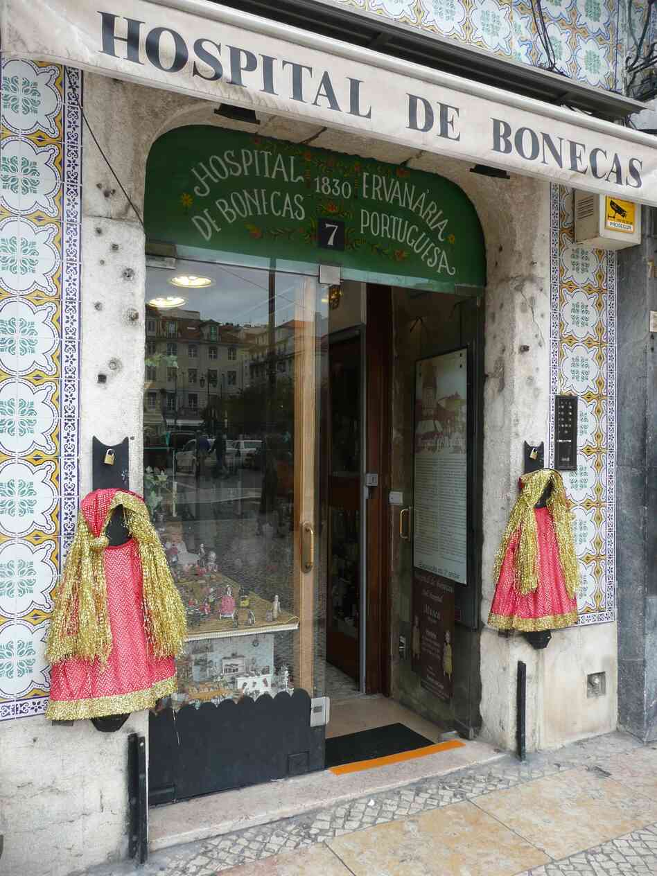 Lisbon's Hospital de Bonecas, or Doll Hospital, was founded in 1830. It's the oldest known facility of its kind, where seamstresses and handymen fix broken limbs and sew worn clothes on children's dolls. The facility is housed in an 18th-century row house off one of Lisbon's main cobblestone squares. Lisbon's Hospital de Bonecas, or Doll Hospital, was founded in 1830. It's the oldest known facility of its kind, where seamstresses and handymen fix broken limbs and sew worn clothes on children's dolls. The facility is housed in an 18th-century row house off one of Lisbon's main cobblestone squares.