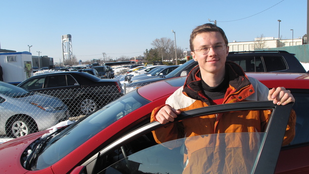 Kevin Petrovic, 19, and his business partner, who's also 19, raised about $6 million from venture capitalists in Silicon Valley to launch FlightCar. The company is trying to make its mark with car-sharing for travelers. (Image credit: NPR)