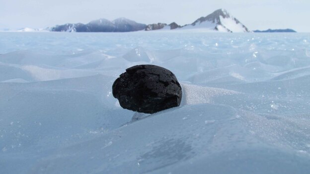 The most abundant meteorites found in Antarctica are called chondrites. They are some of the oldest objects known in the solar system. (Image credit: Antarctic Search for Meteorites Program / Case Western Reserve University)