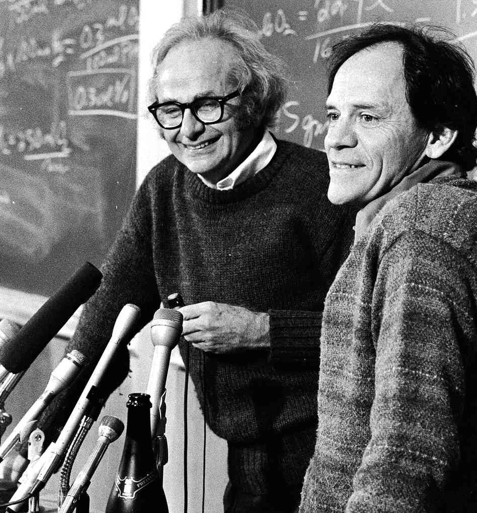 Neurologist David Hubel (left) and neurophysiologist Torsten Wiesel speak to reporters as co-winners of the Nobel Prize in Boston in 1981. Hubel died in September at 87. Neurologist David Hubel (left) and neurophysiologist Torsten Wiesel speak to reporters as co-winners of the Nobel Prize in Boston in 1981. Hubel died in September at 87.