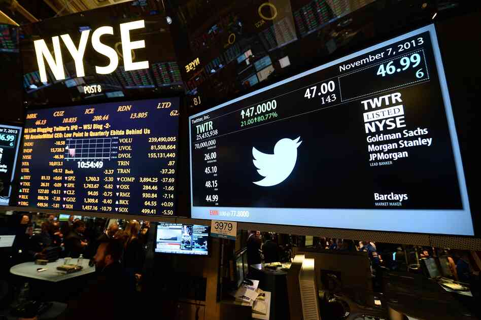 Twitter made its debut on the New York Stock Exchange in November. Both the social media giant and the relative newcomer Snapchat are valued in the billions, but neither company has yet turned a profit. Twitter made its debut on the New York Stock Exchange in November. Both the social media giant and the relative newcomer Snapchat are valued in the billions, but neither company has yet turned a profit.