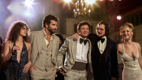 Amy Adams, Bradley Cooper, Jeremy Renner, Christian Bale and Jennifer Lawrence star in American Hustle, a movie loosely based on Abscam, an '80s-era public corruption scandal. Amy Adams, Bradley Cooper, Jeremy Renner, Christian Bale and Jennifer Lawrence star in American Hustle, a movie loosely based on Abscam, an '80s-era public corruption scandal.
