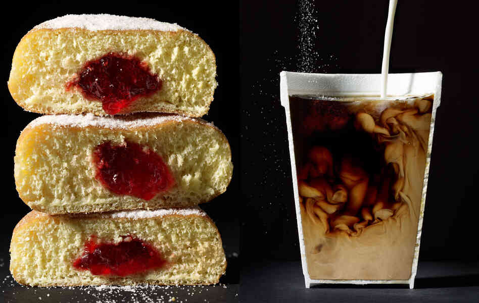Coffee and jelly doughnuts Coffee and jelly doughnuts