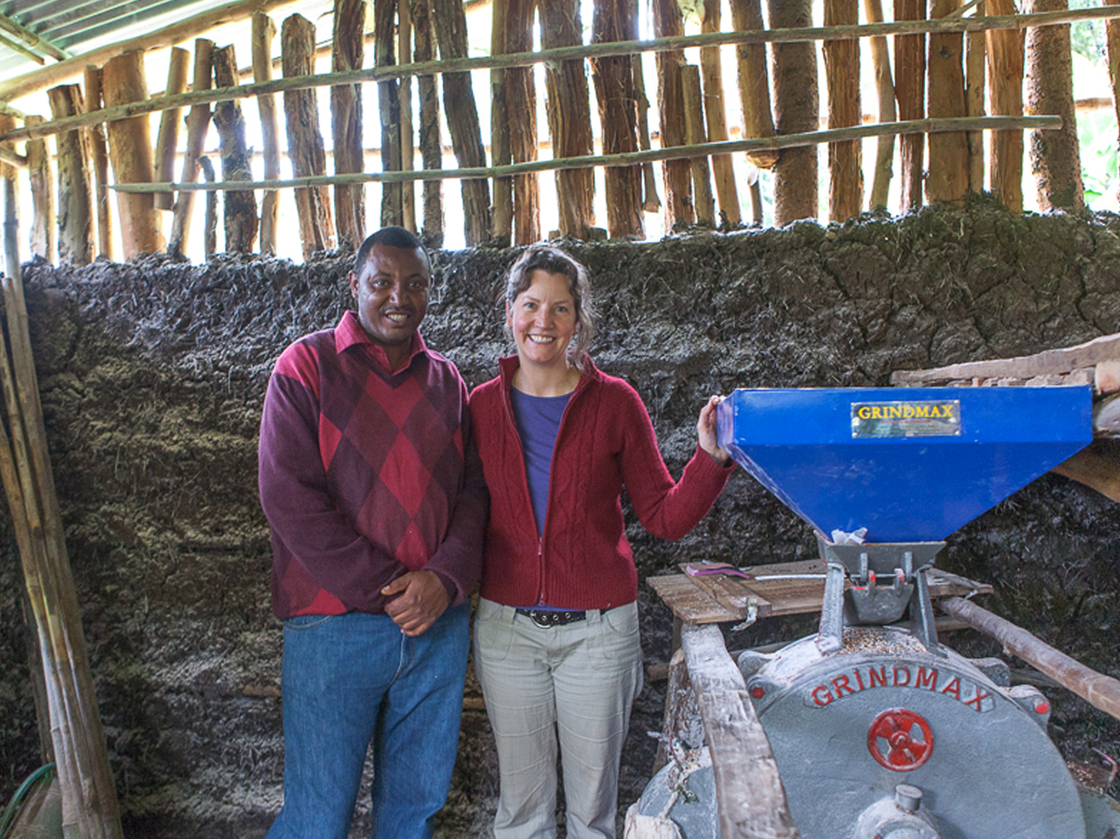 Tsega (left) is an engineer volunteering to help women with fistula in Ethiopia. A chance encounter photographer Kristie McLean (right) had with him led her to raise money for a grain mill that benefits the women.
