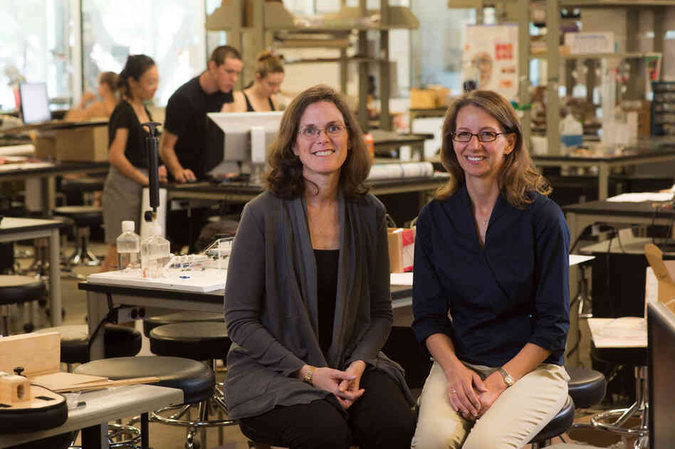 Professors Maria Oden (left) and Rebecca Richards-Kortum at Rice University's Oshman Engineering Design Kitchen in Houston. Professors Maria Oden (left) and Rebecca Richards-Kortum at Rice University's Oshman Engineering Design Kitchen in Houston.