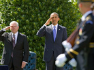 Defense Secretary Robert Gates and President Obama salute during a farewell ceremony for Gates on June 30, 2011. Defense Secretary Robert Gates and President Obama salute during a farewell ceremony for Gates on June 30, 2011.