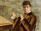 A poster advertises a stage adaptation of Sherlock Holmes, starring actor William Gillette in 1899. A poster advertises a stage adaptation of Sherlock Holmes, starring actor William Gillette in 1899.