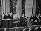 President Lyndon B. Johnson delivers his State of the Union address to a joint session of Congress on Jan. 8, 1964. President Lyndon B. Johnson delivers his State of the Union address to a joint session of Congress on Jan. 8, 1964.