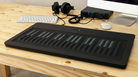 Fitted with rubbery keys and advanced electronics, the Seaboard was designed to realistically mimic other instruments by letting players pull off subtle bends and slides between notes. Fitted with rubbery keys and advanced electronics, the Seaboard was designed to realistically mimic other instruments by letting players pull off subtle bends and slides between notes.