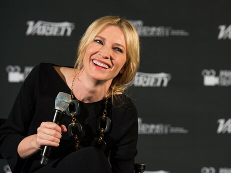 Laugh Riot: Blanchett, pictured here at a Hollywood screening of Blue Jasmine on Jan. 9, tells NPR's Robert Siegel that she read the film as a black comedy. It wasn't until three weeks into filming that director Woody Allen told her it was meant to be a serious drama. Laugh Riot: Blanchett, pictured here at a Hollywood screening of Blue Jasmine on Jan. 9, tells NPR's Robert Siegel that she read the film as a black comedy. It wasn't until three weeks into filming that director Woody Allen told her it was meant to be a serious drama.