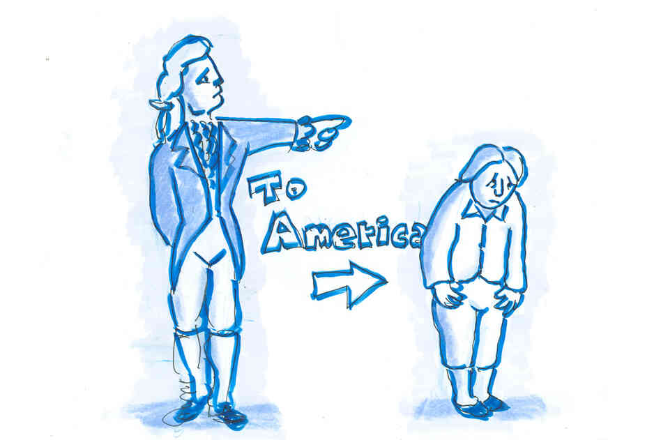 A strong European pointing at a weaker, sadder American. A strong European pointing at a weaker, sadder American.