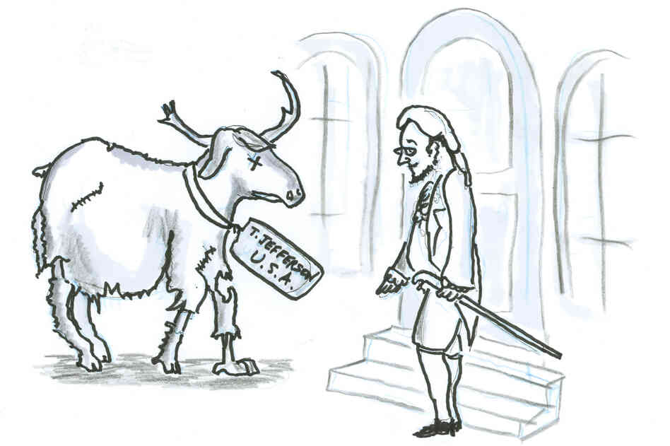 Thomas Jefferson's sad moose arriving at a Parisian home. Thomas Jefferson's sad moose arriving at a Parisian home.