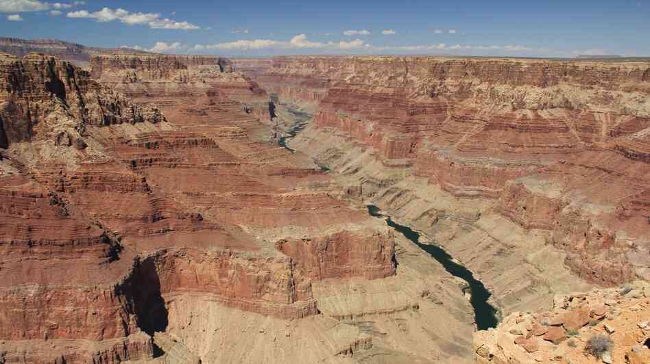 Recent analyses suggest that this stretch of the Grand Canyon (Marble Canyon, near Cape Solitude) was beneath more than a mile of layered rock until 6 million years ago, when a mighty river came through and scooped it out. Recent analyses suggest that this stretch of the Grand Canyon (Marble Canyon, near Cape Solitude) was beneath more than a mile of layered rock until 6 million years ago, when a mighty river came through and scooped it out.