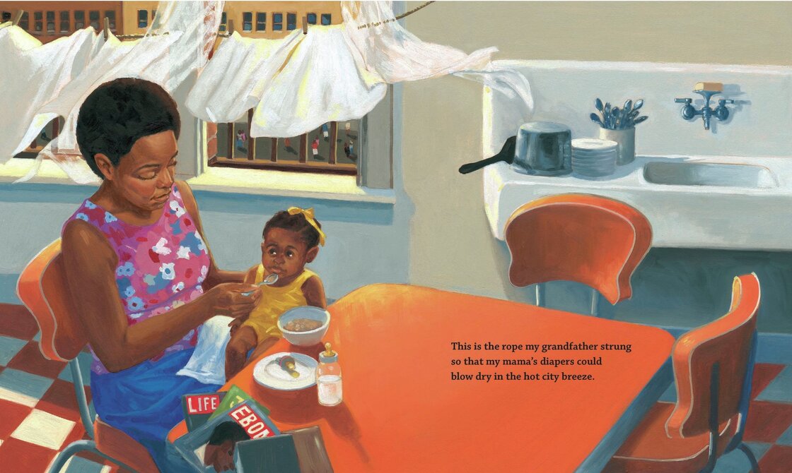 Excerpted from This Is The Rope: A Story Of The Great Migration by Jacqueline Woodson, illustrated by James Ransome. Copyright 2013 by Jacqueline Woodson and James Ransome. Excerpted by permission of Nancy Paulson Books. Excerpted from This Is The Rope: A Story Of The Great Migration by Jacqueline Woodson, illustrated by James Ransome. Copyright 2013 by Jacqueline Woodson and James Ransome. Excerpted by permission of Nancy Paulson Books.