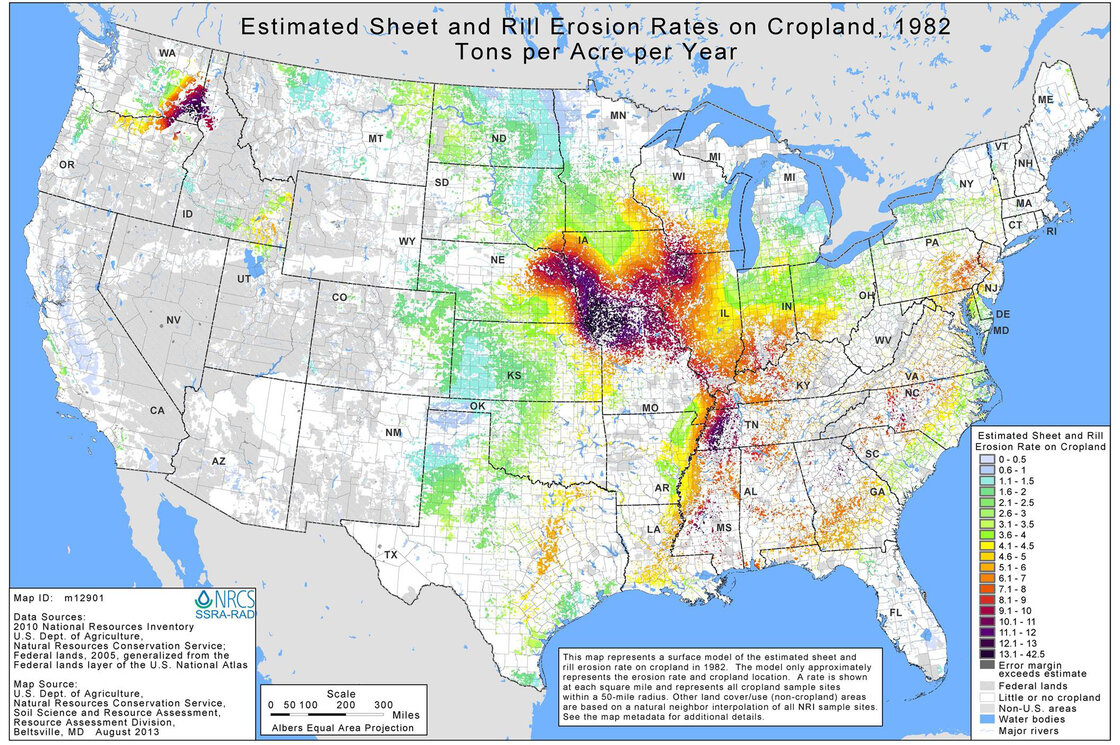 The soil erosion situation looked pretty bad in 1982. The soil erosion situation looked pretty bad in 1982.