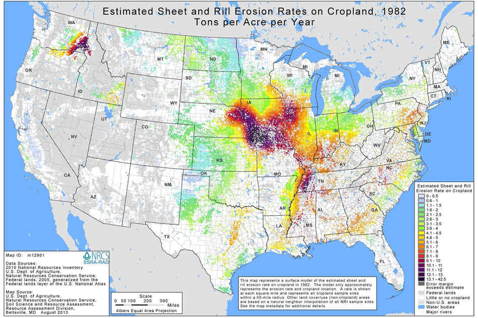 The soil erosion situation looked pretty bad in 1982. The soil erosion situation looked pretty bad in 1982.