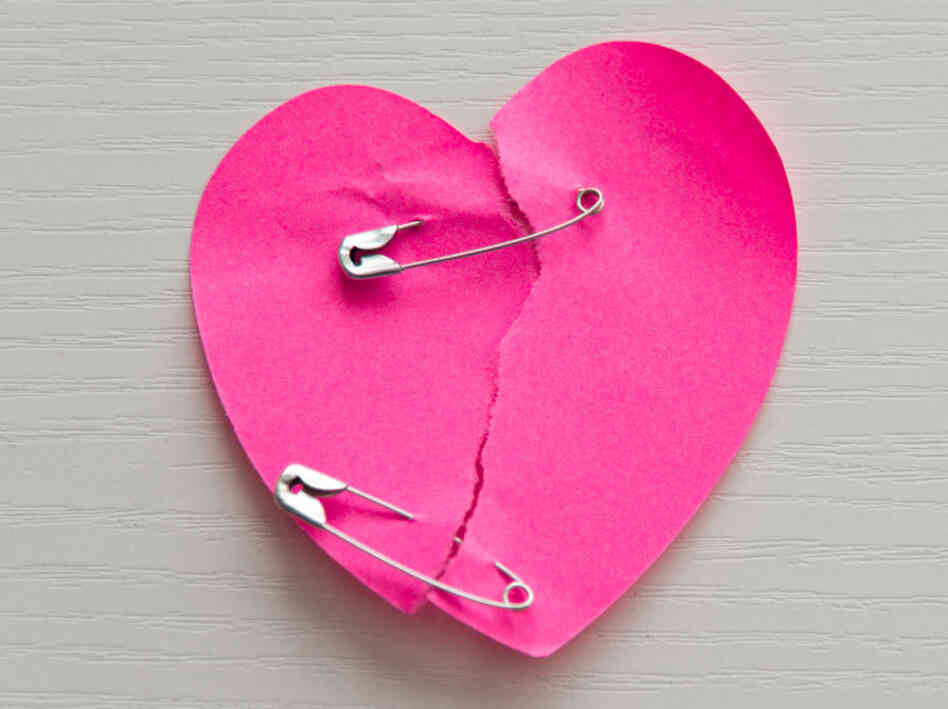 A picture of a paper heart. A picture of a paper heart.