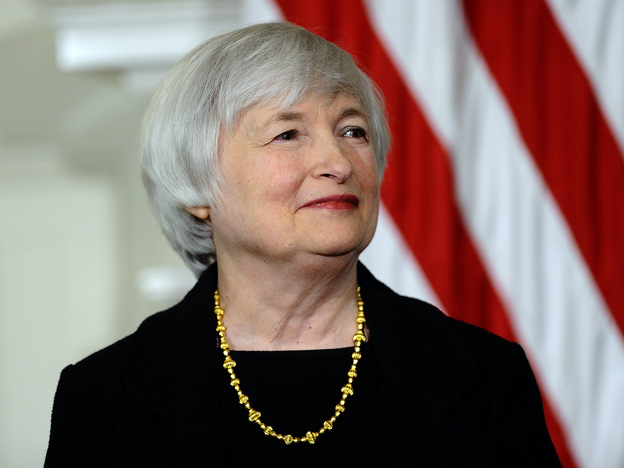 Janet Yellen smiles as President Obama announces her nomination for Federal Reserve chairwoman on Oct. 9. (Image credit: AFP/Getty Images)