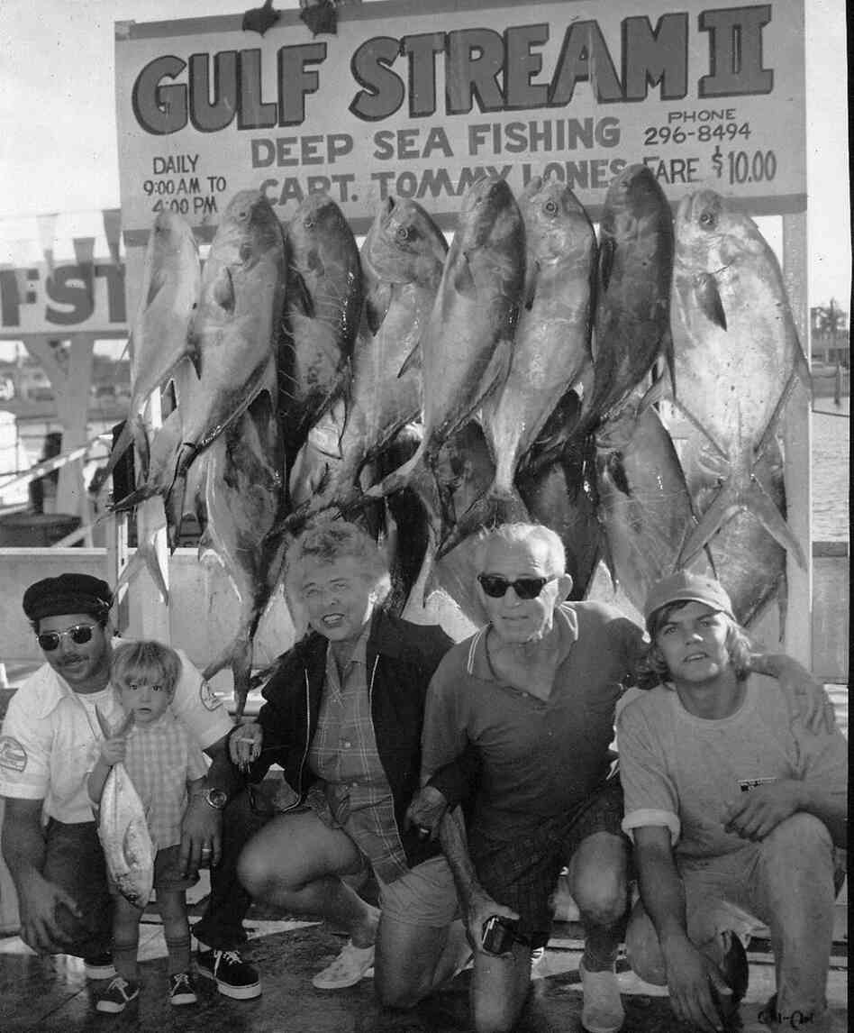 Grandma and Grandpa are the much bigger than the biggest fish in this "prize catch" photo from the 1960s. Grandma and Grandpa are the much bigger than the biggest fish in this "prize catch" photo from the 1960s.