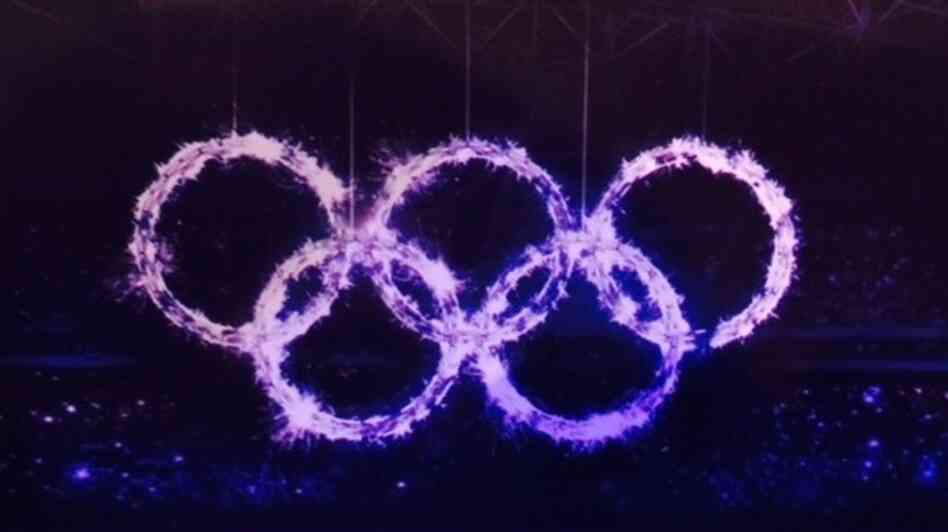 What it was supposed to look like: NPR's Robert Smith sent us this image from the Sochi media guide, previewing how Olympic rings were meant to be displayed in the Opening Ceremony. What it was supposed to look like: NPR's Robert Smith sent us this image from the Sochi media guide, previewing how Olympic rings were meant to be displayed in the Opening Ceremony.