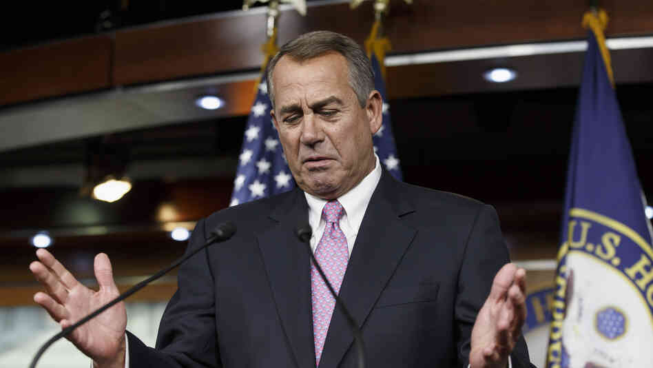 House Speaker John Boehner of Ohio gestures while speaking during a Feb. 6 news conference on Capitol Hill. House Speaker John Boehner of Ohio gestures while speaking during a Feb. 6 news conference on Capitol Hill.
