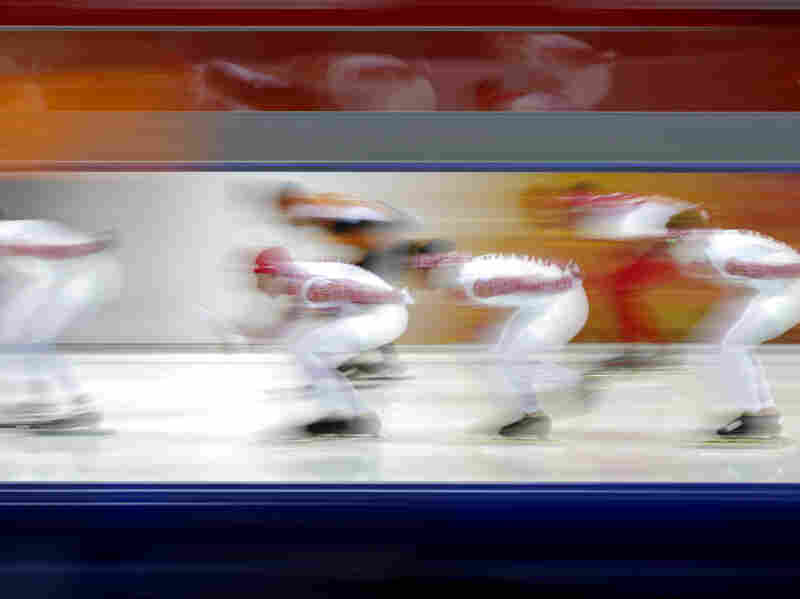 Speedskaters train Friday at the Adler Arena Skating Center at the 2014 Winter Olympics in Sochi. Speedskaters train Friday at the Adler Arena Skating Center at the 2014 Winter Olympics in Sochi.